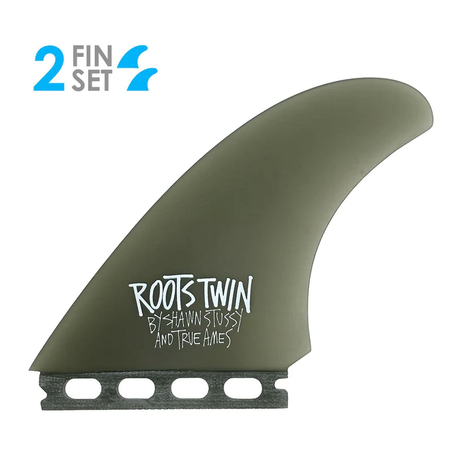 True Ames Stüssy Roots Twin Futures Surfboard Fins - Smoke