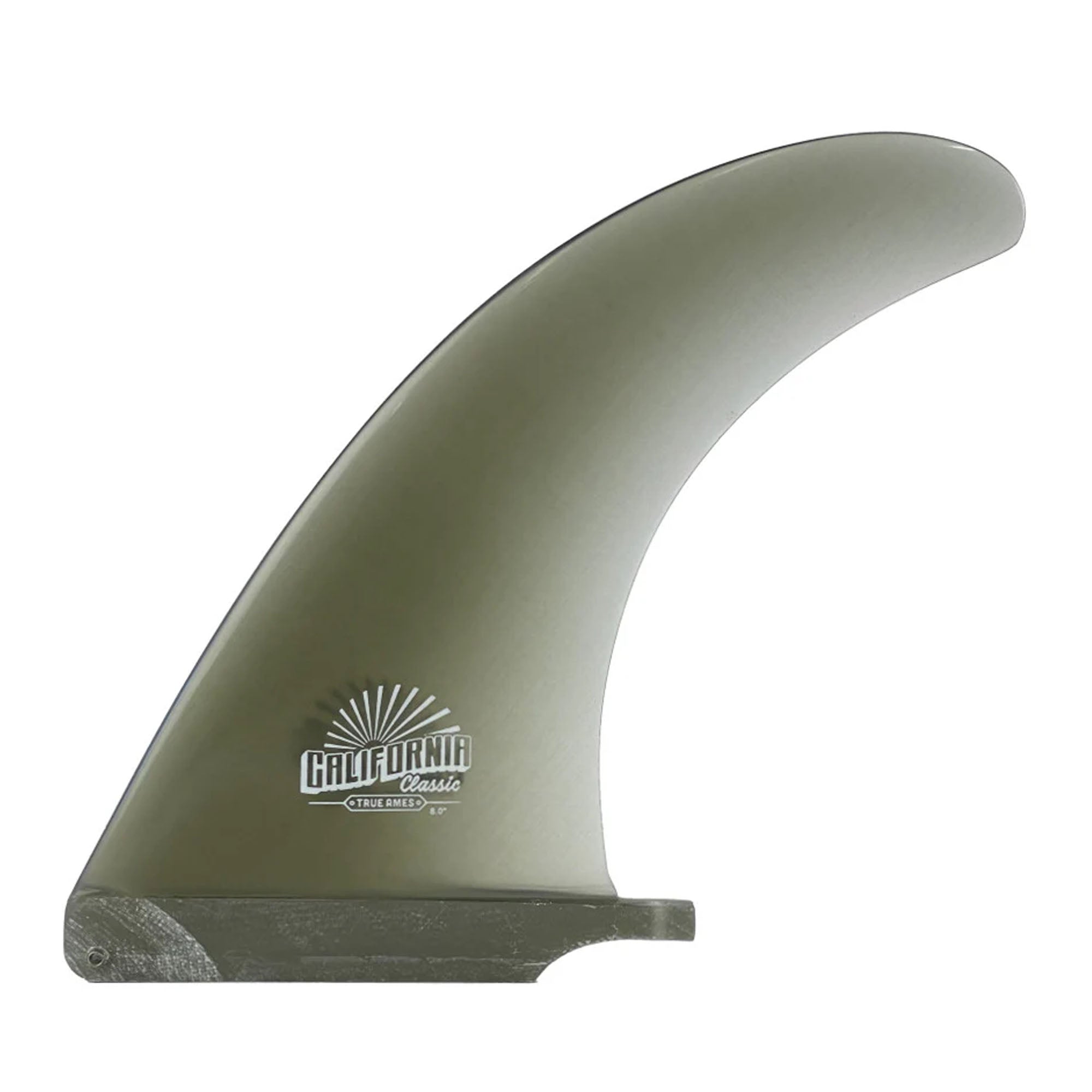 True Ames California Classic Longboard Fin - 8"/Smoke