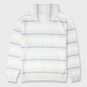 Quiksilver Great Otway Yarn-Dyed Stripe Men's Hoodie - Snow White