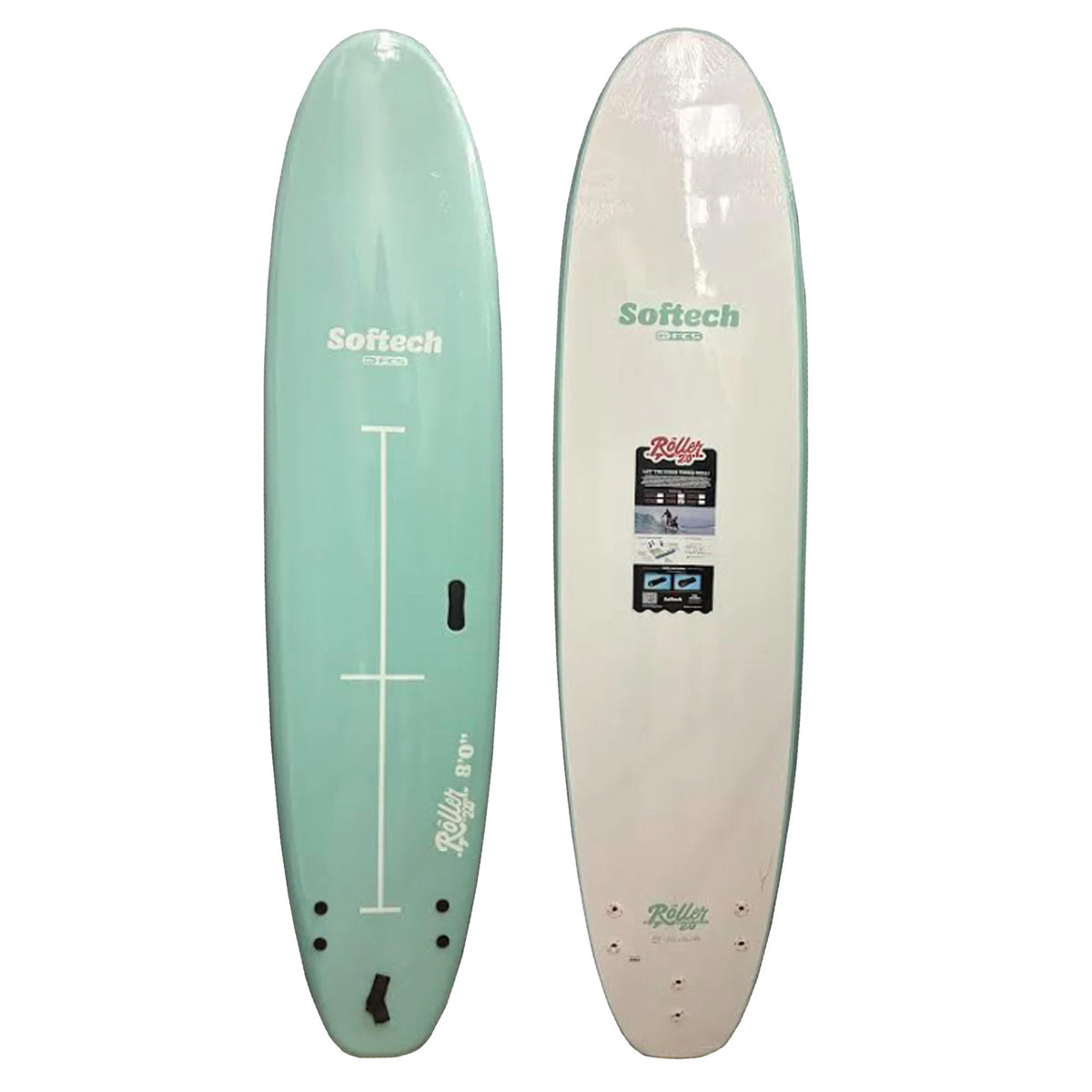 Softech Roller 2.0 8'0 Soft Surfboard - Seafoam