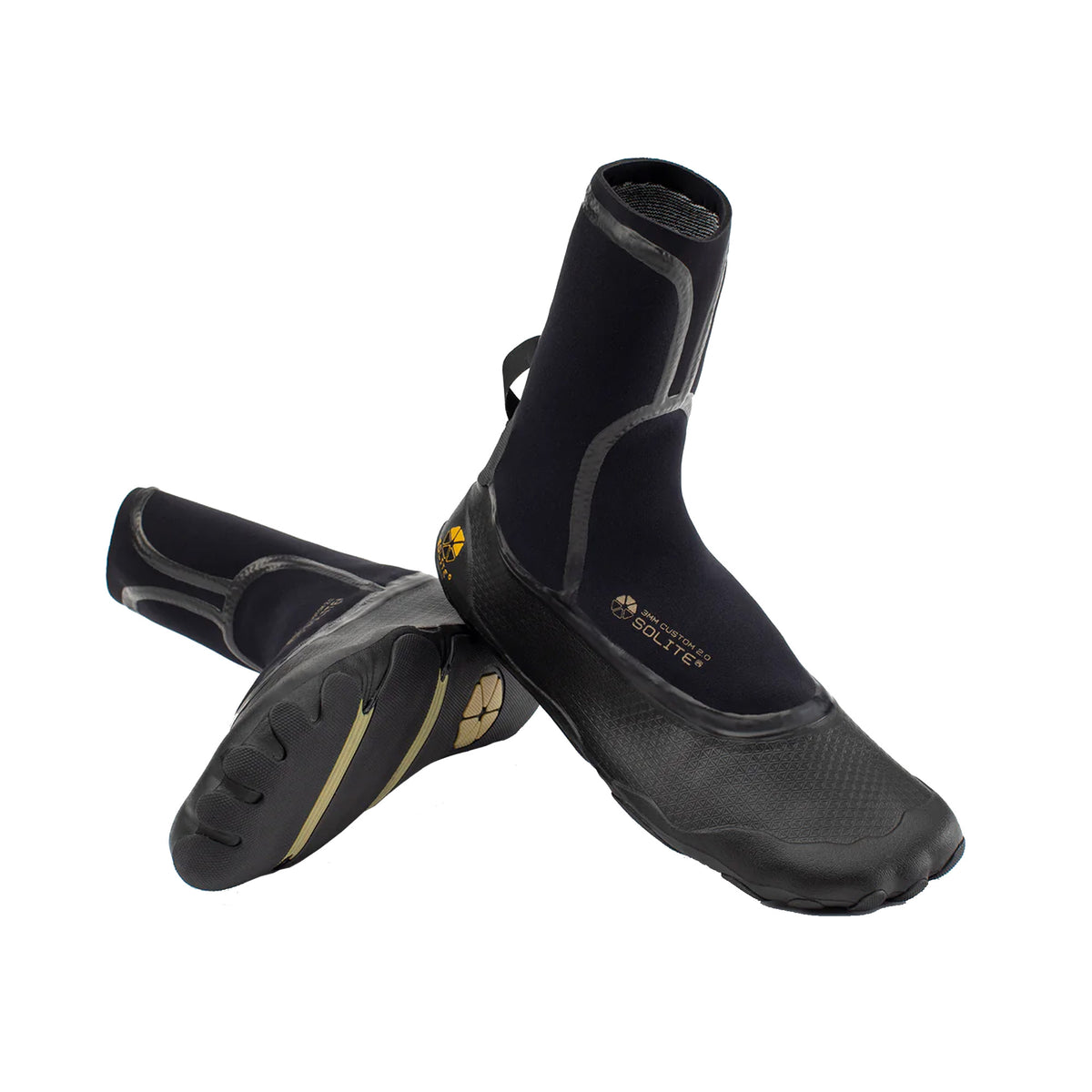 Solite 3mm Custom Fit 2.0 Barefoot Feel Surf Booties - Black/Gum