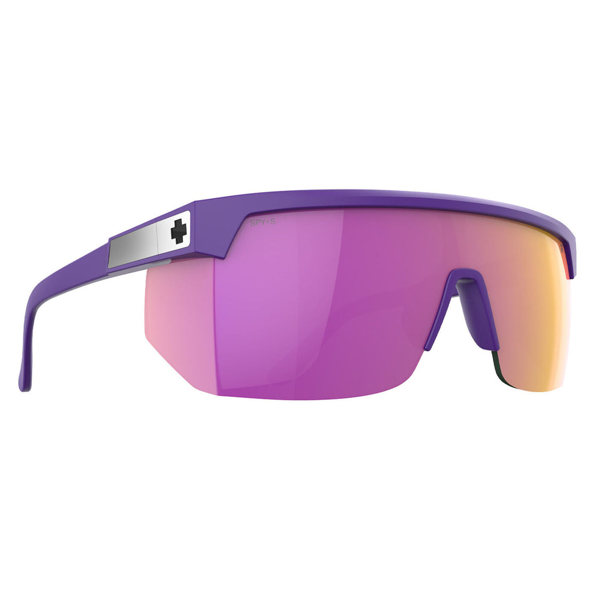Spy Super Flynn Men's Sunglasses - ANSI Matte Purple/Happy Gray Green Pink Mirror Polarized