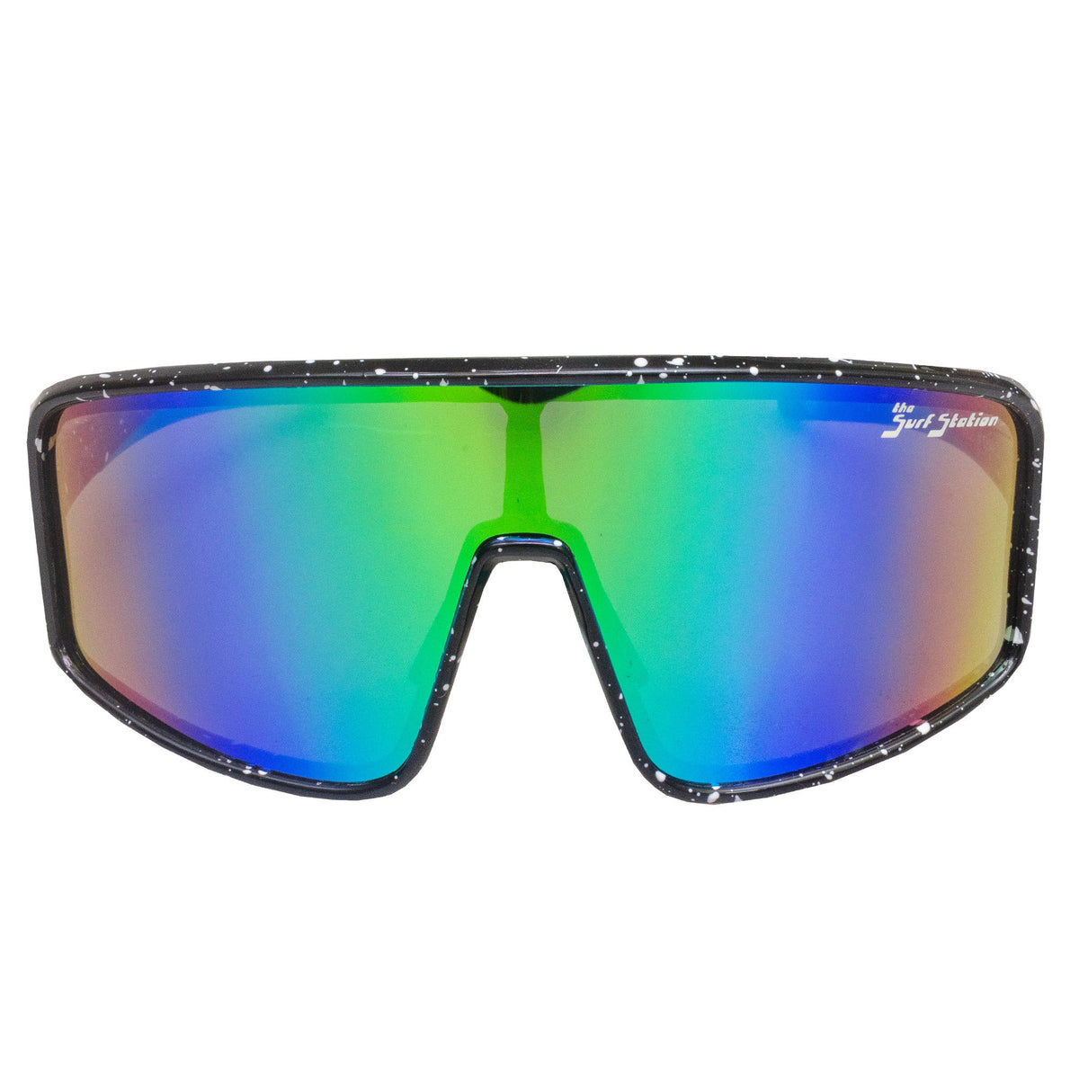 Surf Station Speedway Men's Sunglasses - Speckled Black/Teal Polarized