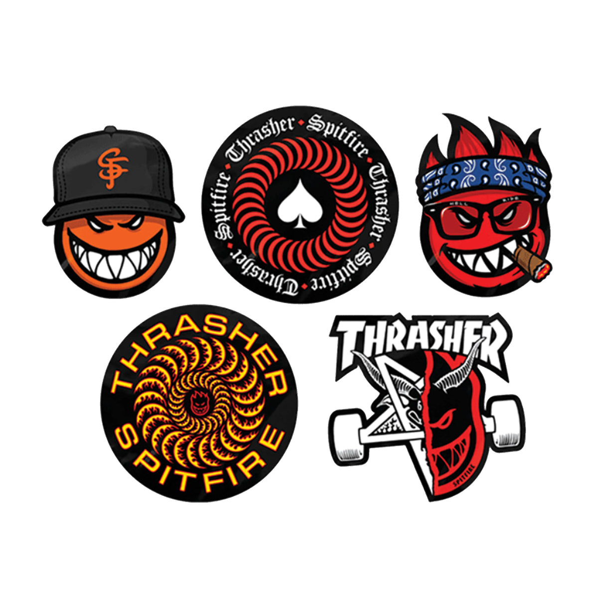 Spitfire Thrasher 5pk Sticker Pack