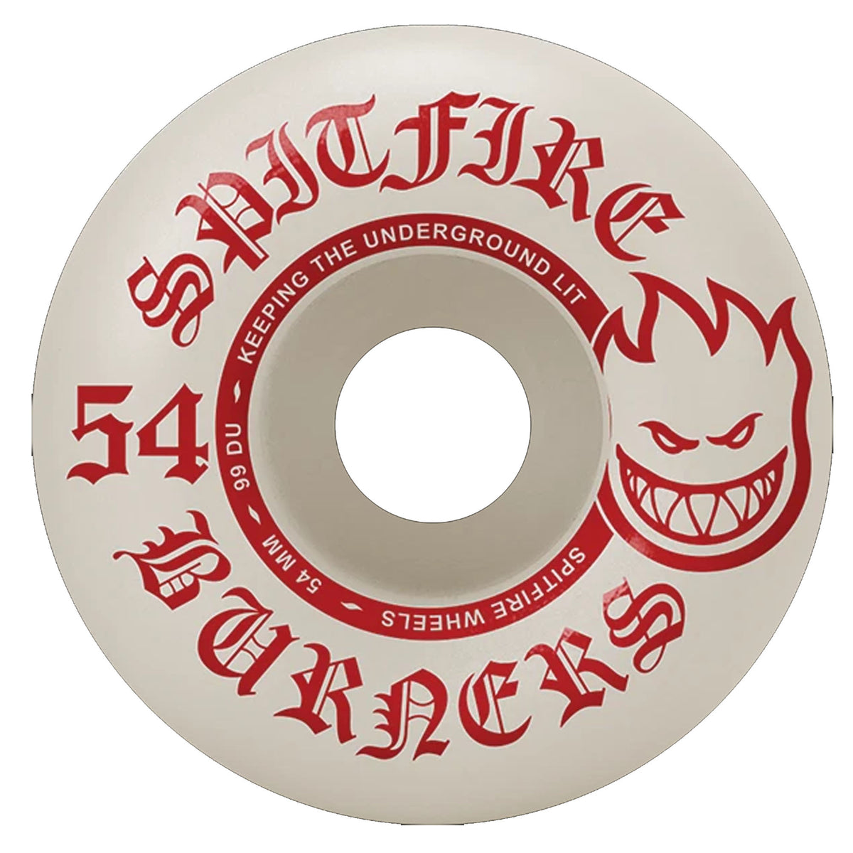 Spitfire Burners 99a 54mm Skateboard Wheels - White/Red