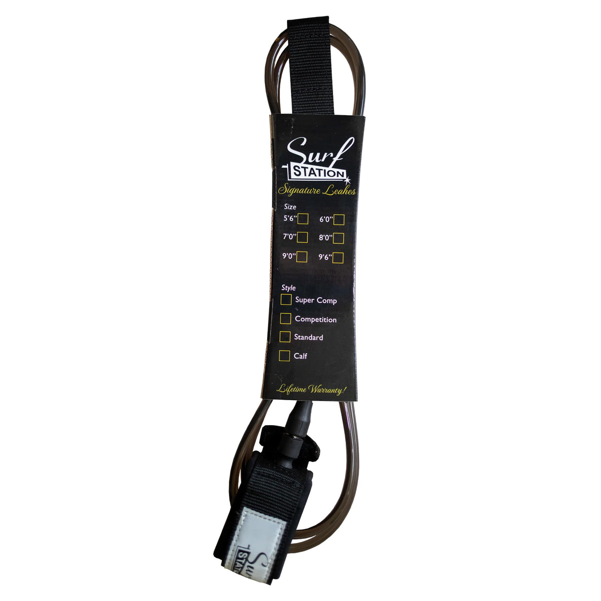 Surf Station Signature Series Longboard Ankle Surfboard Leash - 10'/Black