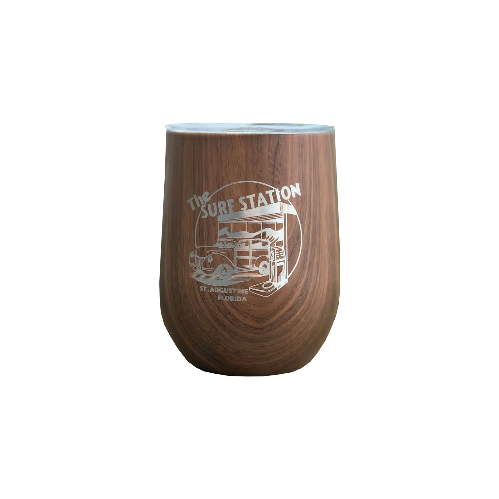 Corkcicle Surf Station Stemless Cup - 12oz/Walnut/Woody