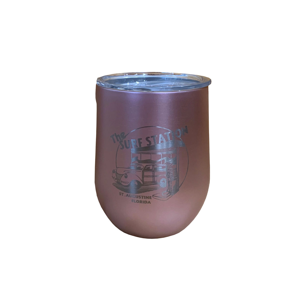 Corkcicle Surf Station Stemless Cup - 12oz/Rose Metallic/Woody