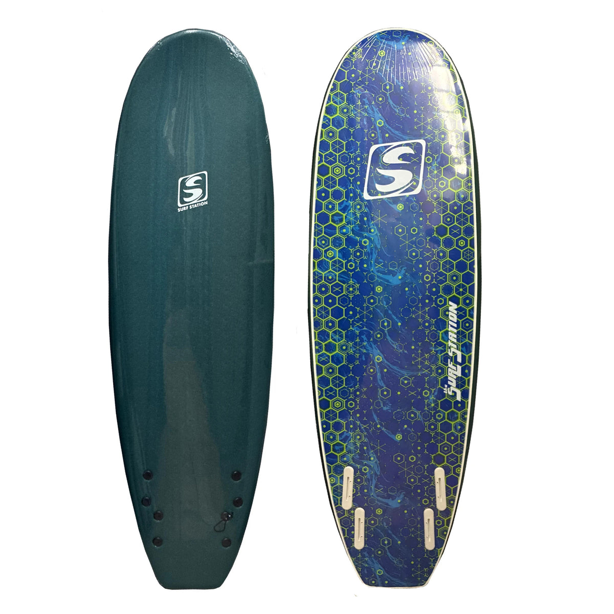 Surf Station Quad Runner 6'6 Soft Surfboard - Mallard Green