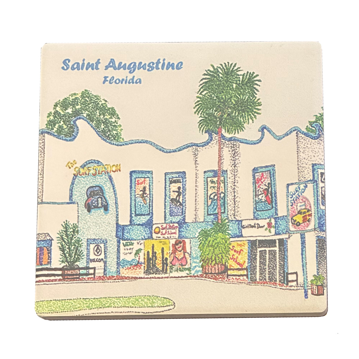 Lottie Dottie Art Surf Station Store Coaster