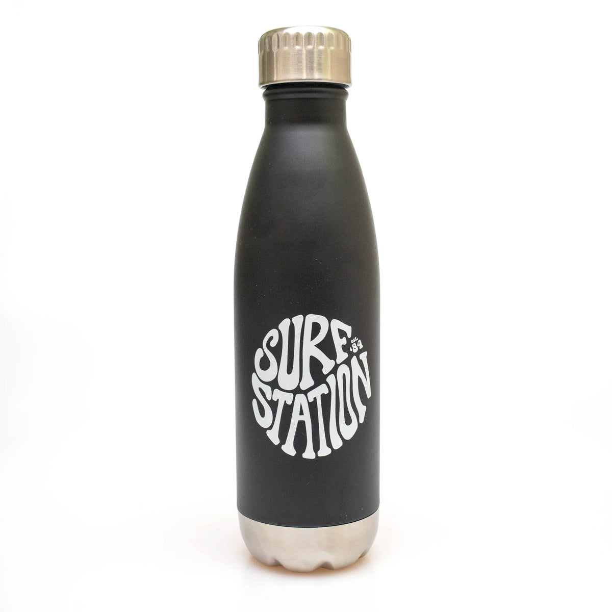 Surf Station Stainless Steel Bottle - 17oz/Matte Black/Hippie