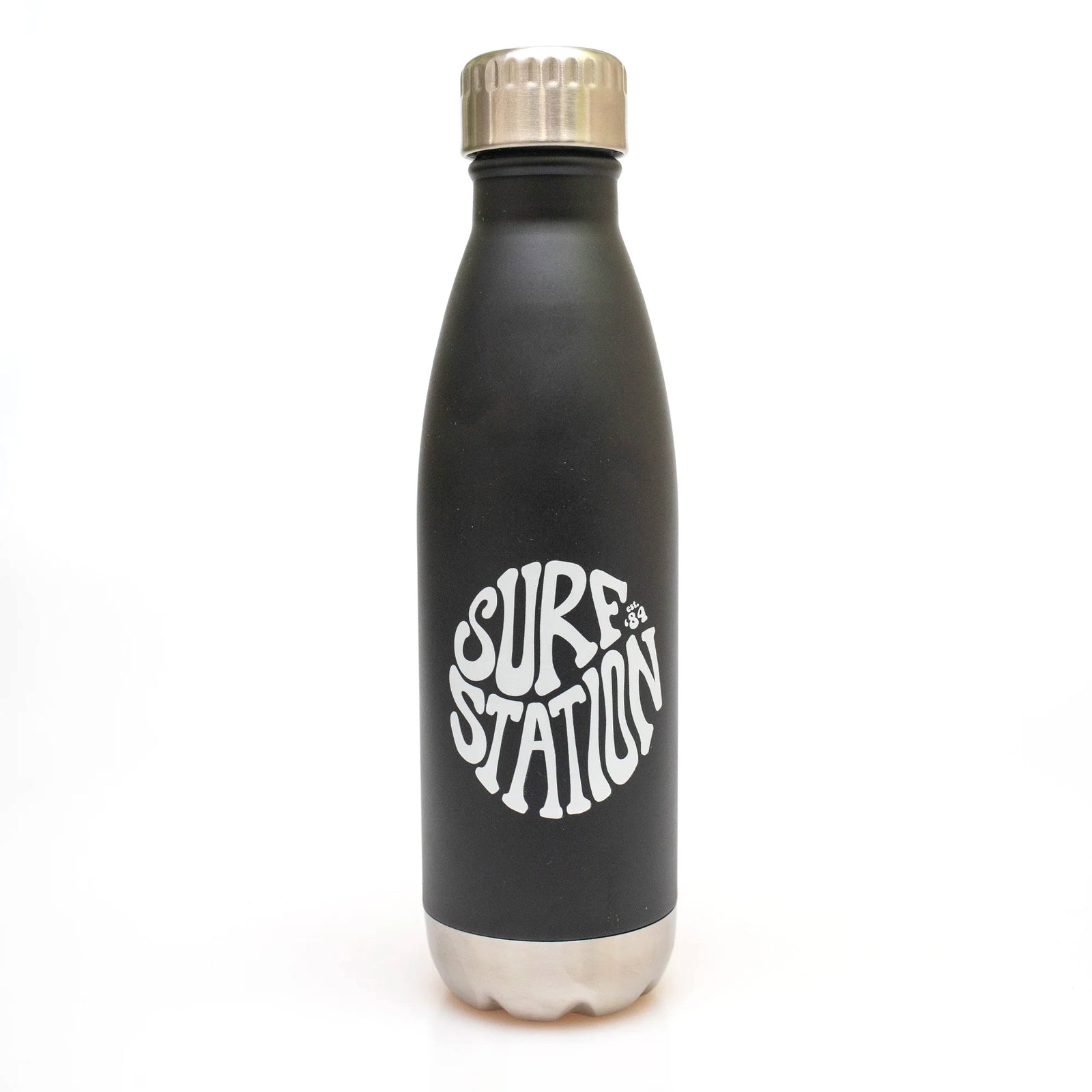 Surf Station Stainless Steel Bottle - 17oz/Matte Black/Hippie