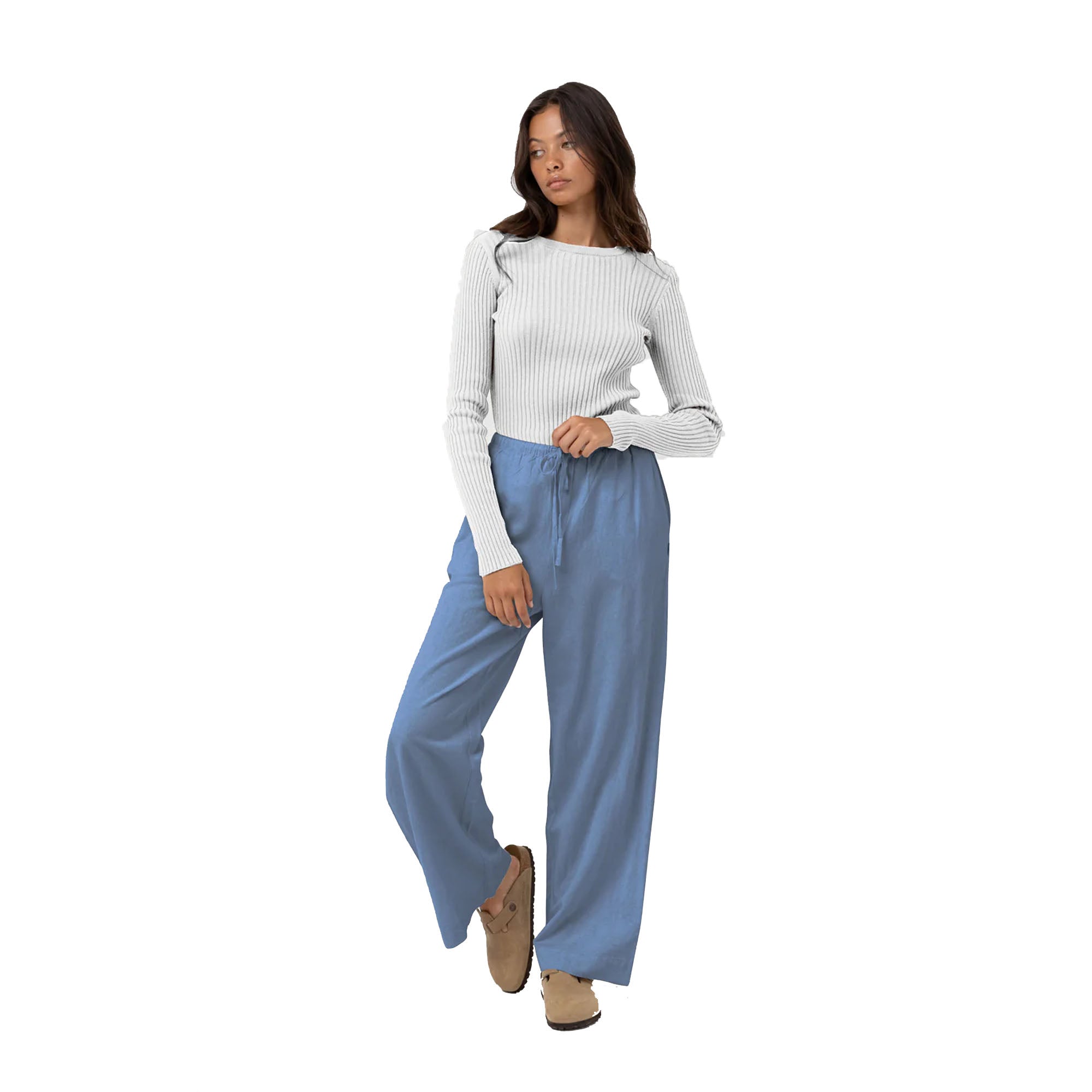 Rhythm Classic Drawstring Women's Pants - Steel Blue