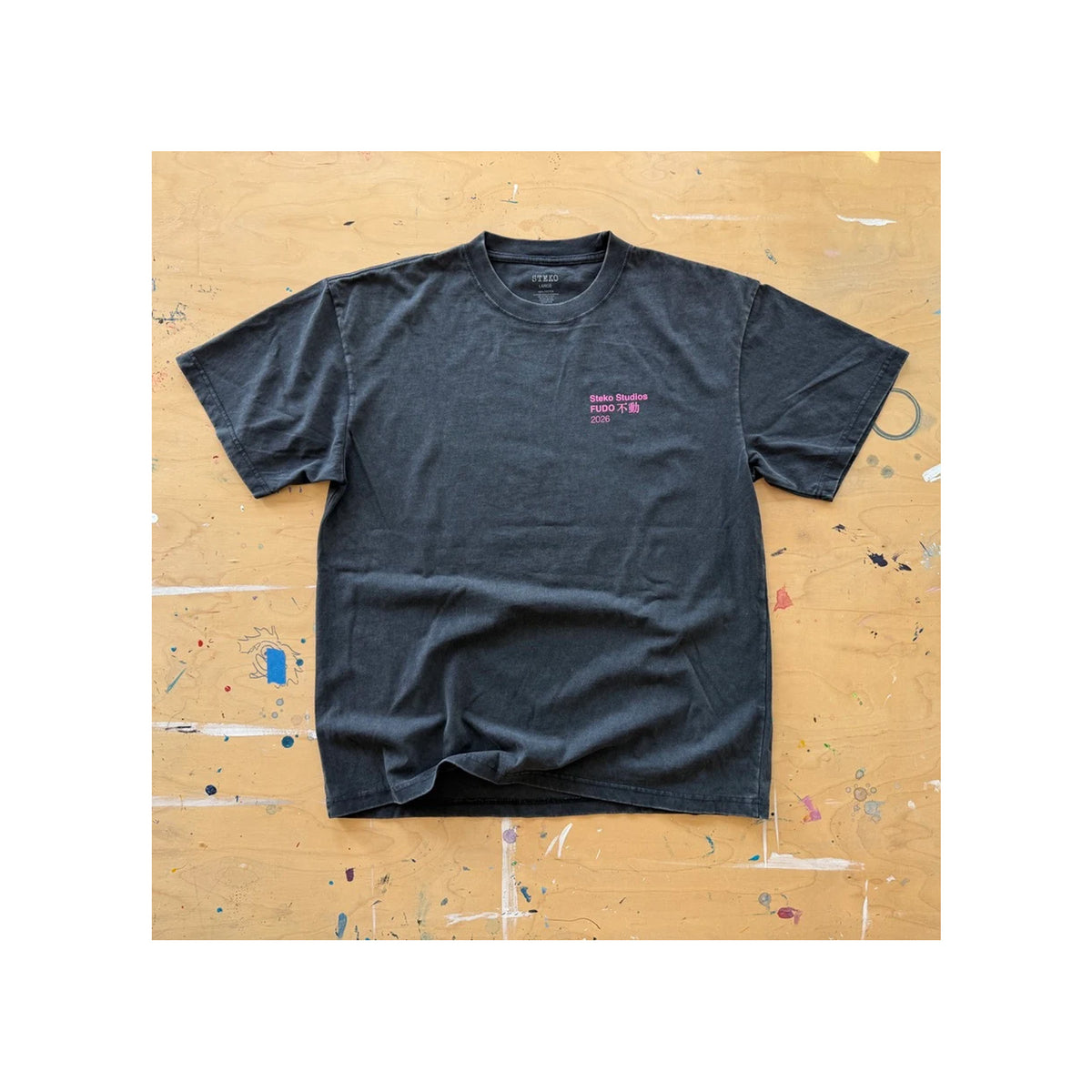 Steko Painted Fudo Men's S/S Shirt - Faded Black