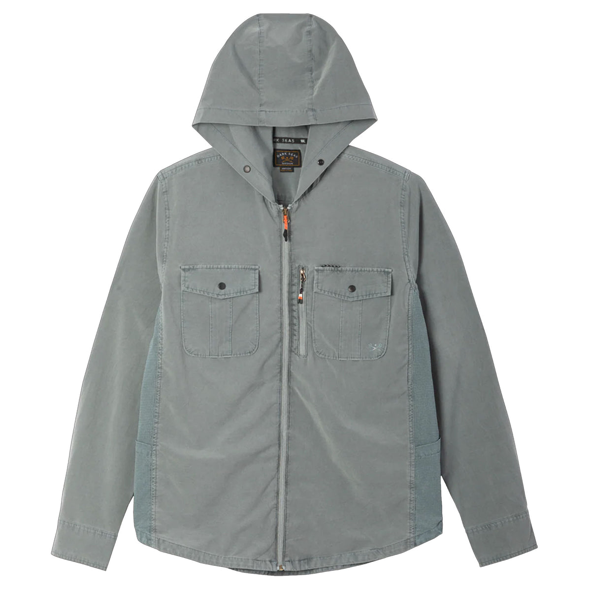 Dark Seas Albright UV Hooded Men's L/S Shirt - Storm