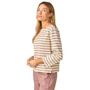 Outerknown The Big Heavy Mariner Women's L/S Shirt - Purple Dusk Mariner Stripe
