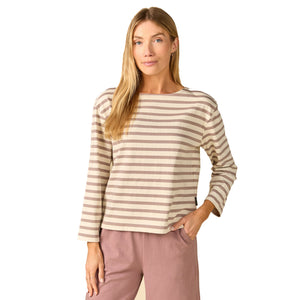Outerknown The Big Heavy Mariner Women's L/S Shirt - Purple Dusk Mariner Stripe