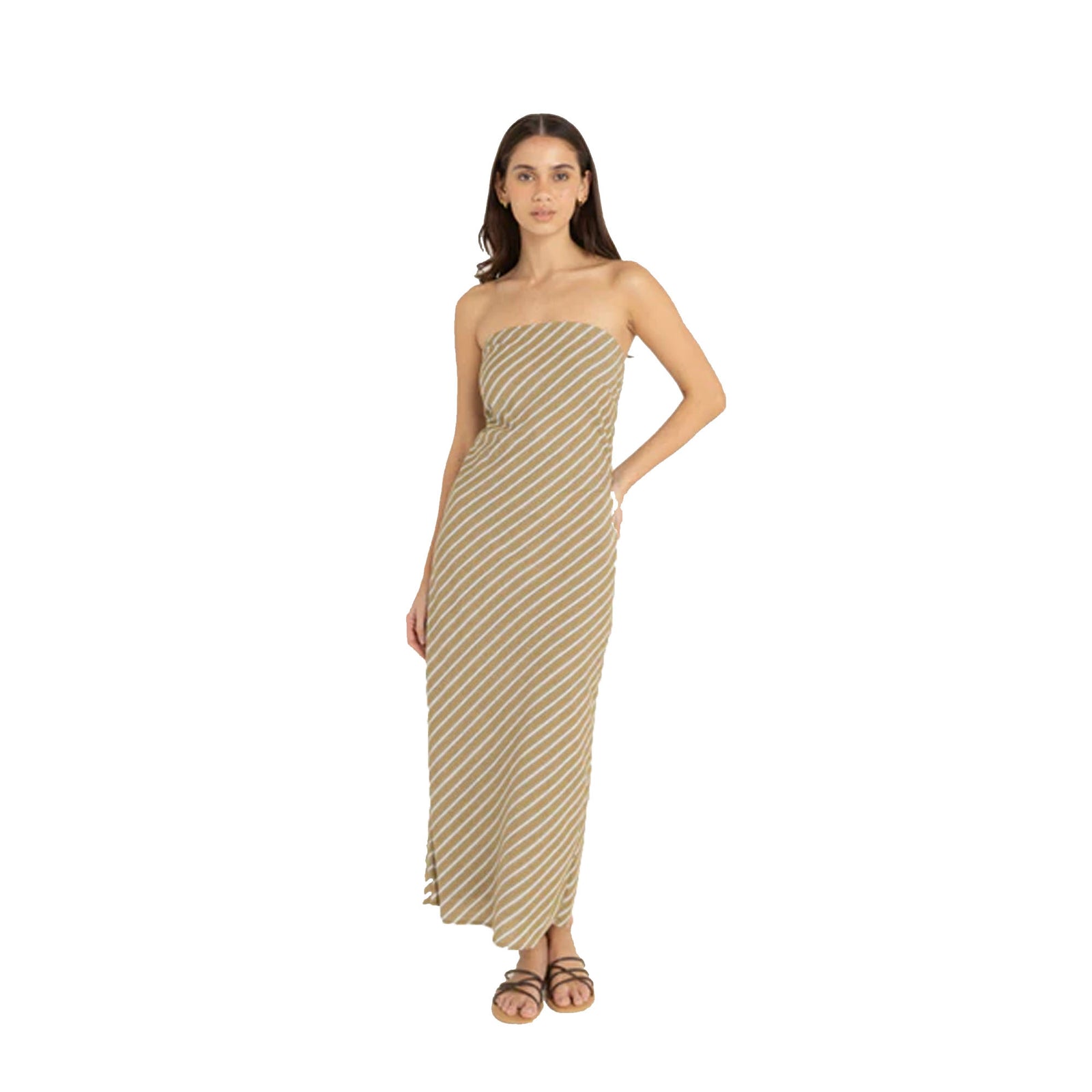 Rhythm Dalias Bias Women's Midi Dress - Olive