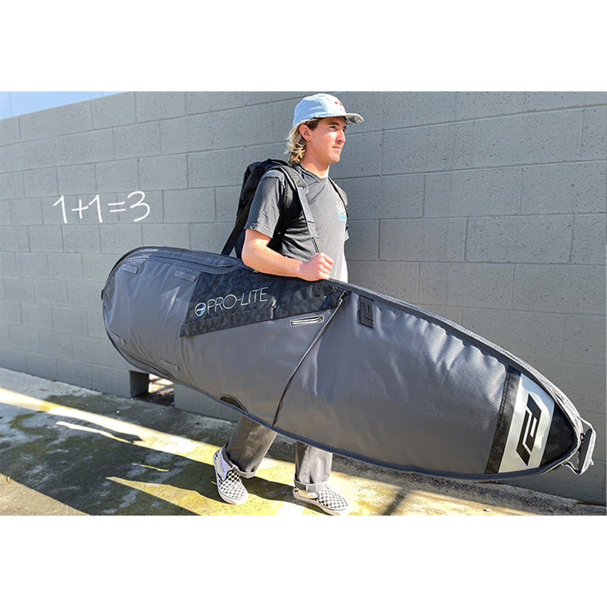Pro-Lite Smuggler Series Shortboard Double/Triple Travel Surfboard Bag - Grey