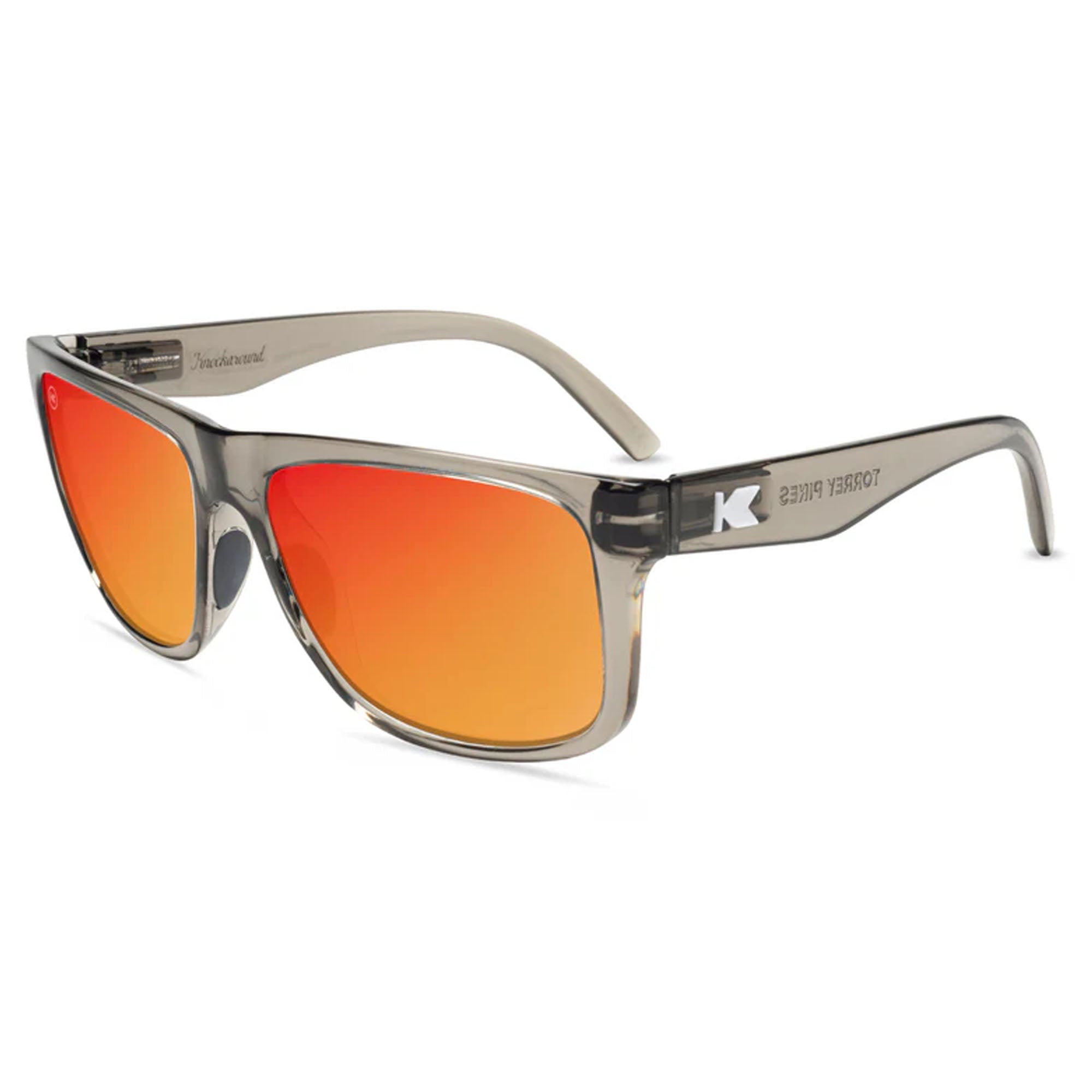 Knockaround Torrey Pines Sport Men's Sunglasses - Clear Grey/Red Sunset Polarized
