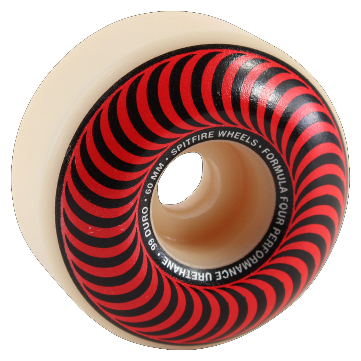 Spitfire F4 Classic Swirl 60mm 99a Skateboard Wheels - Natural/Red