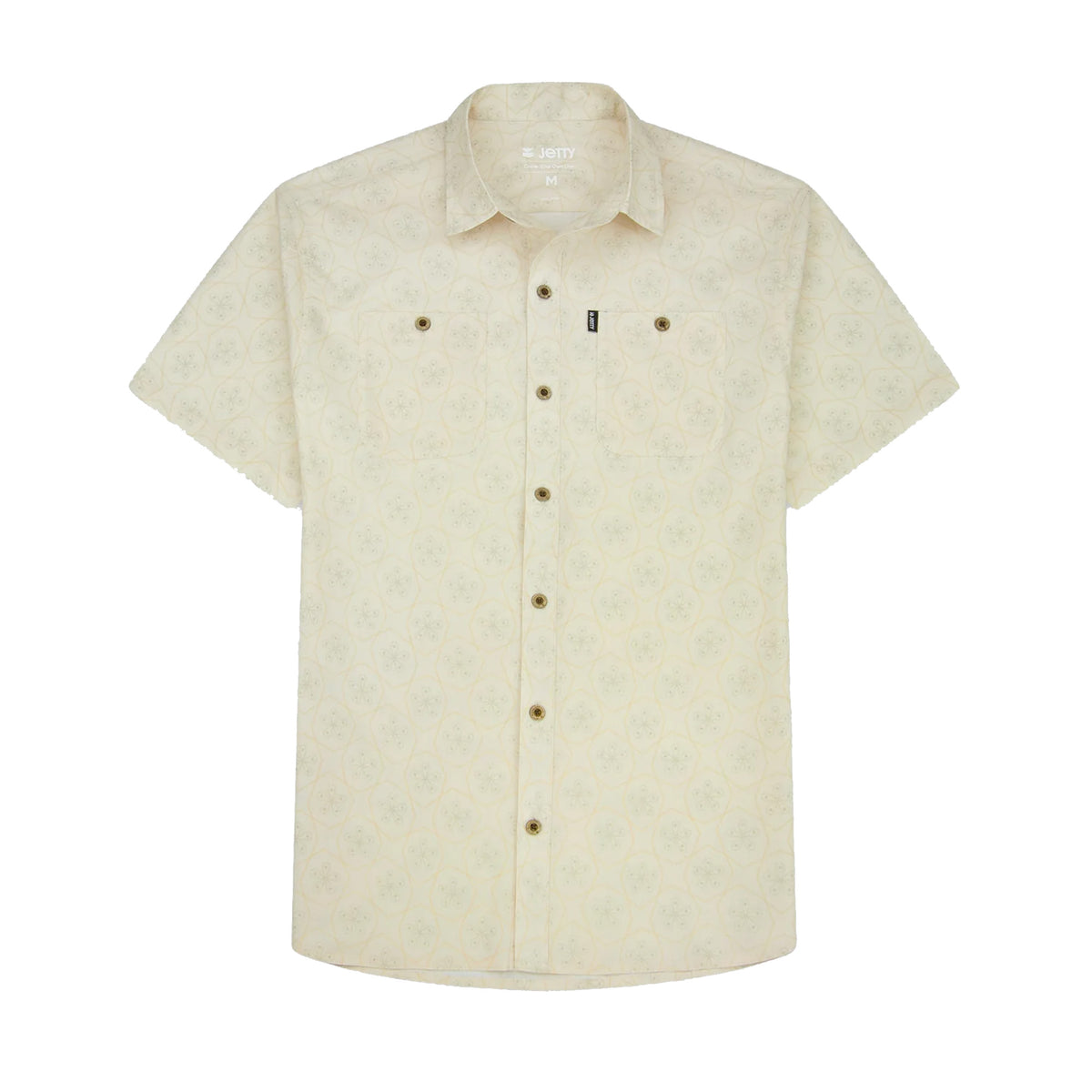 Jetty Seabrite Cotton Men's S/S Dress Shirt - Tan