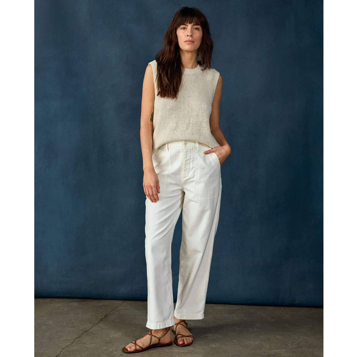 Outerknown Crescent Knit Women's Tank Top - Moonlight