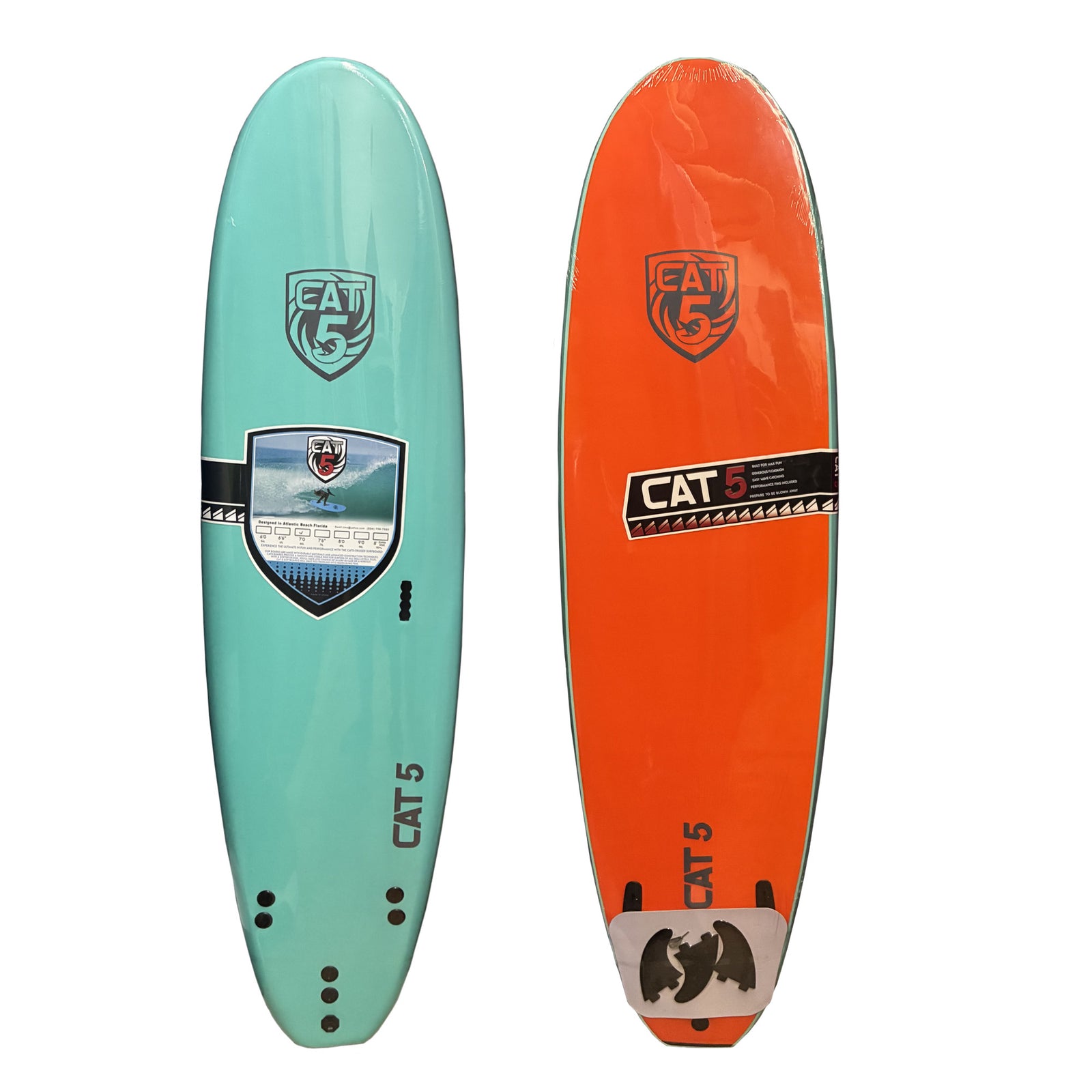 Cat 5 Funshape 7'0 Soft Surfboard - Teal