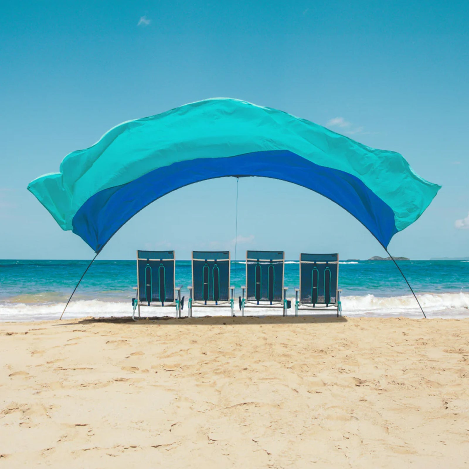 SHIBUMI Shade Classic Beach Tent with Wind Assist - Ocean
