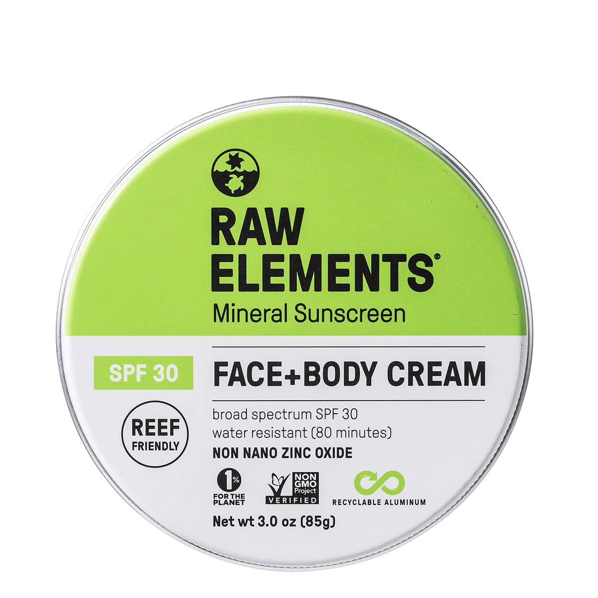 Raw Elements Face & Body SPF 30 Sunscreen Lotion - Tin