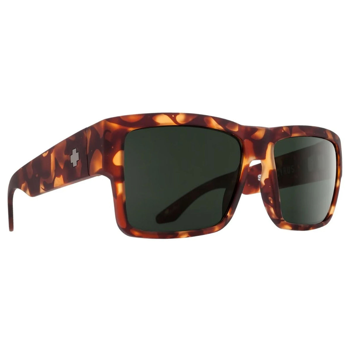 Spy Cyrus Men's Sunglasses - Soft Matte Camo Tortoise/Happy Gray Green Polarized