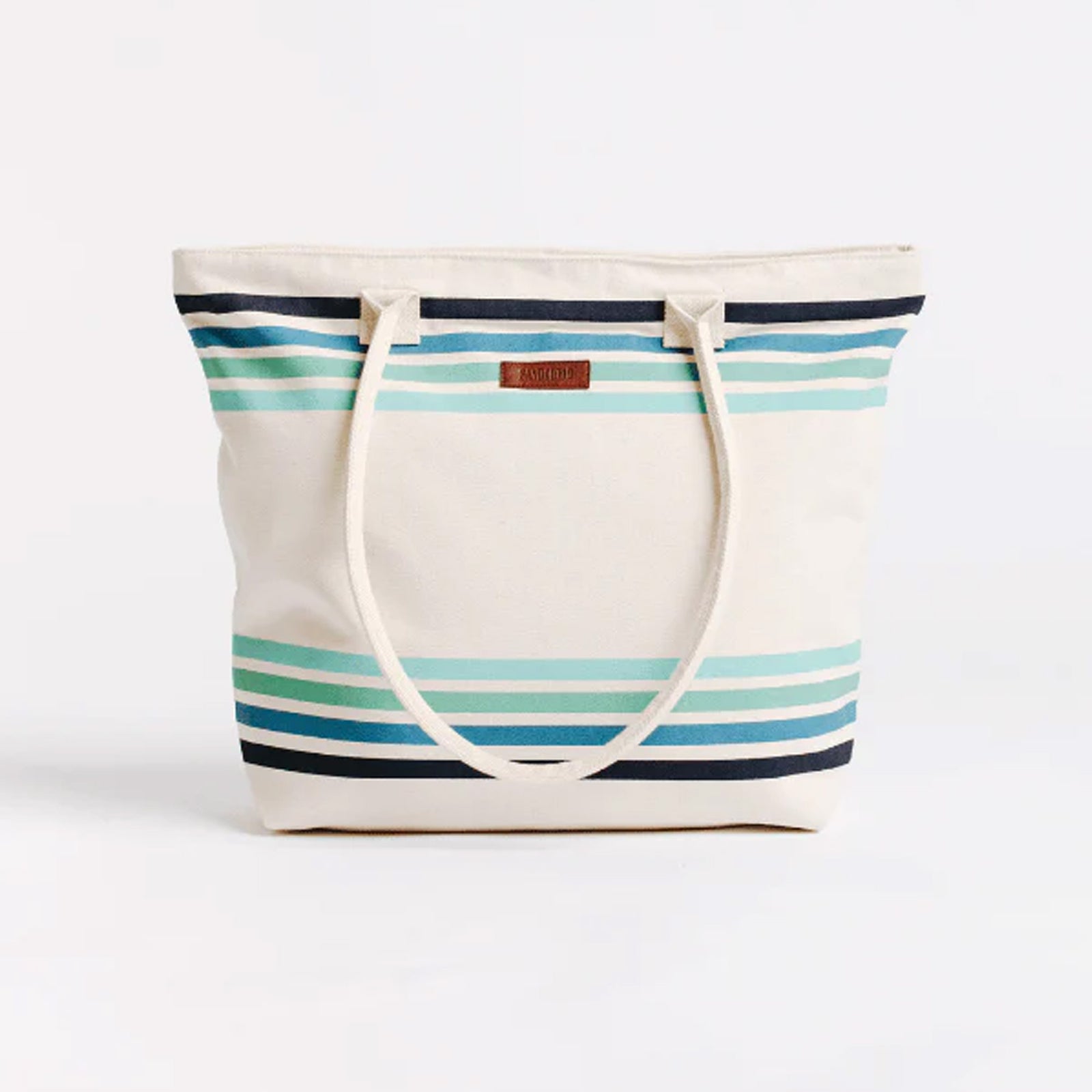 Sand Cloud Border Classic Stripe Beach Tote - Natural