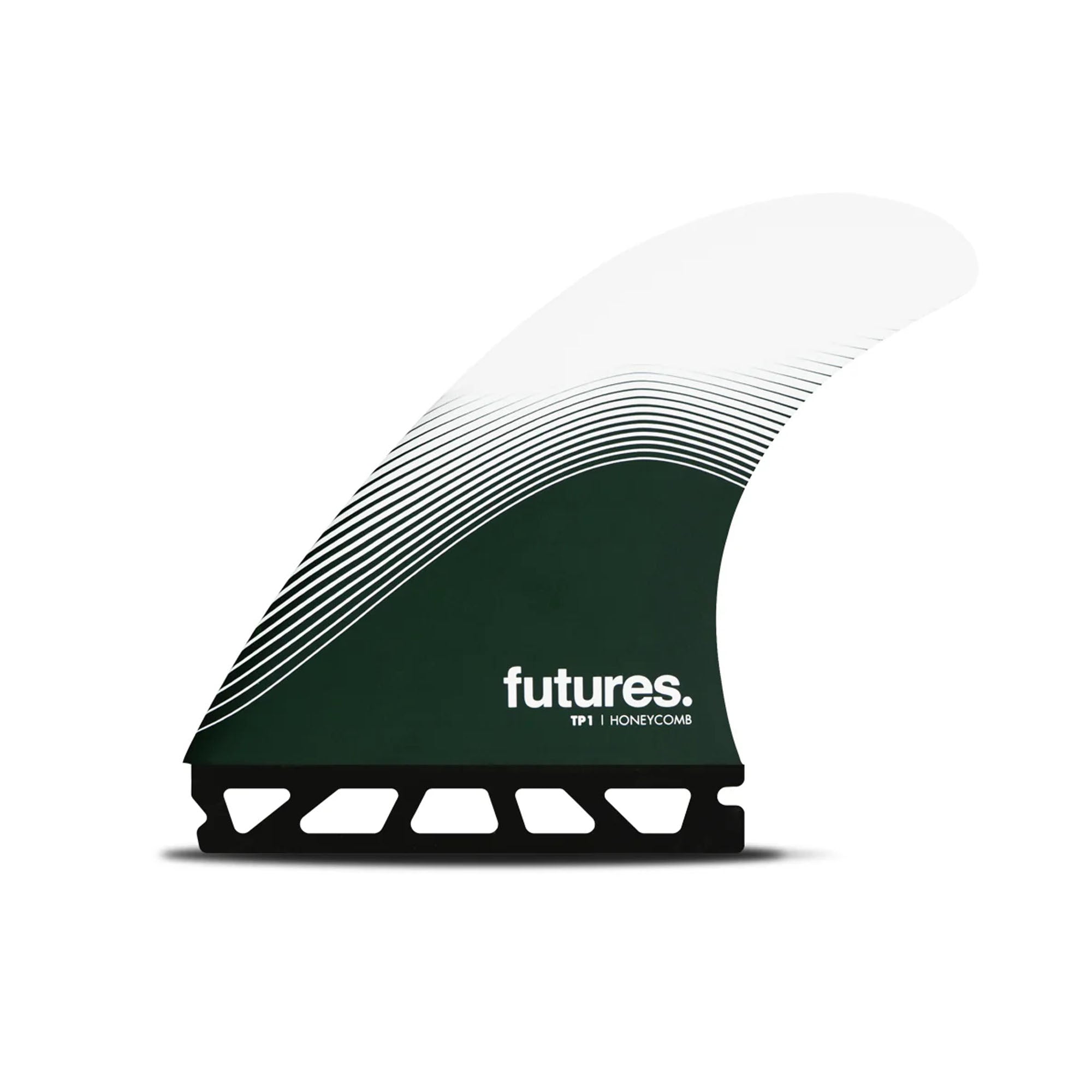 Futures TP1 Honey Comb Tri Surfboard Fins - Large/White/Frost Green