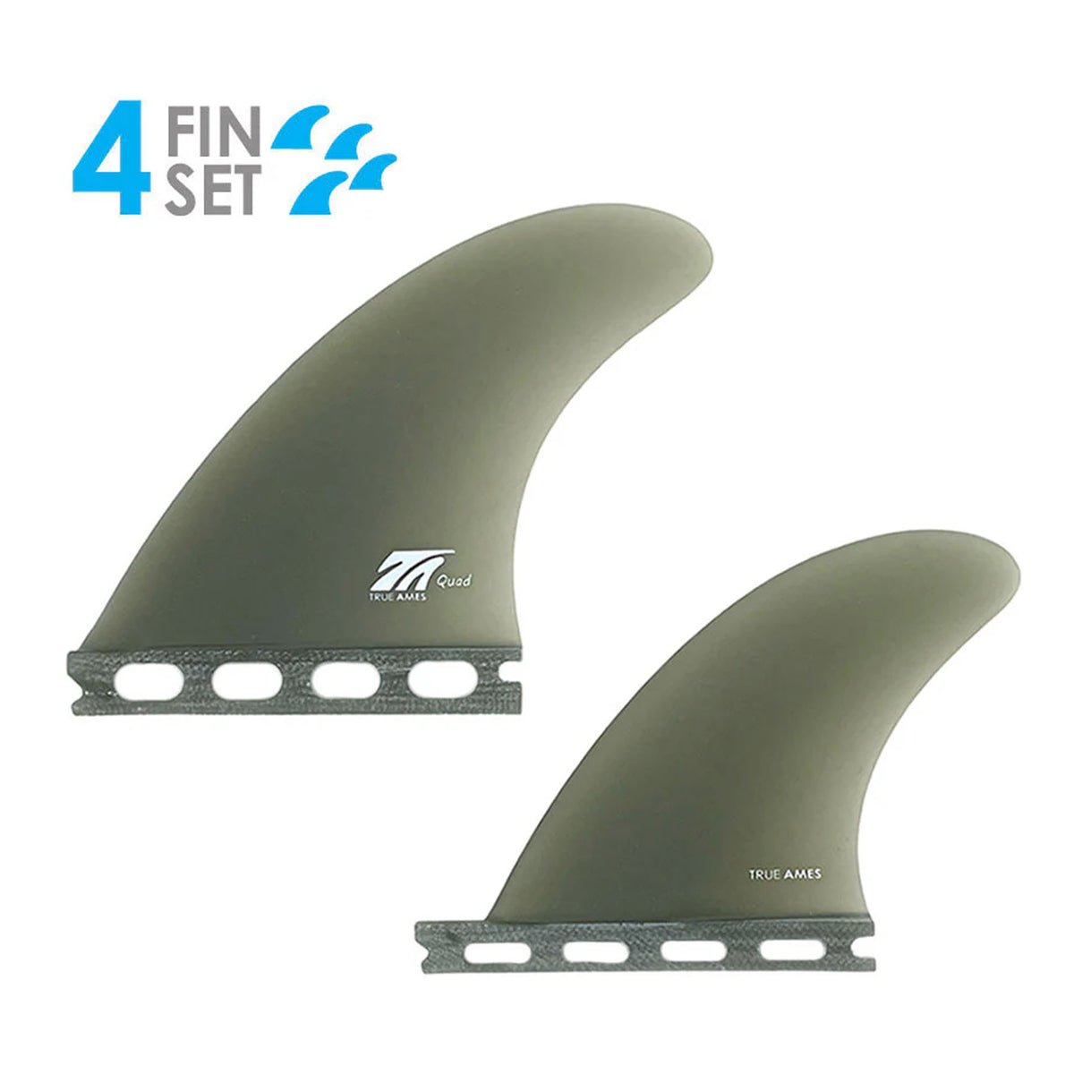 True Ames Futures Quad Surfboard Fins - Smoke