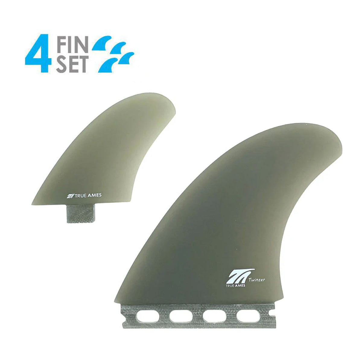 True Ames TA Twinzer Futures Surfboard Fins - Smoke