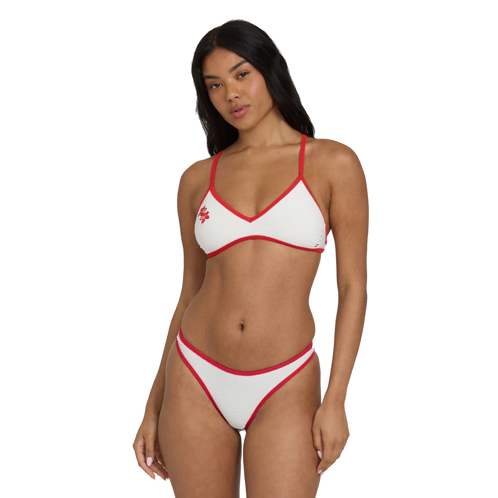 Billabong Picnic V Cross-Back Bralette Women's Bikini Top - Salt Crystal