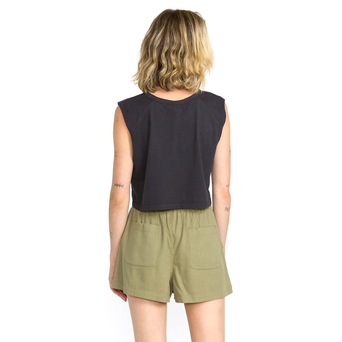 Volcom Lived In Track Women's Walkshorts - Light Army