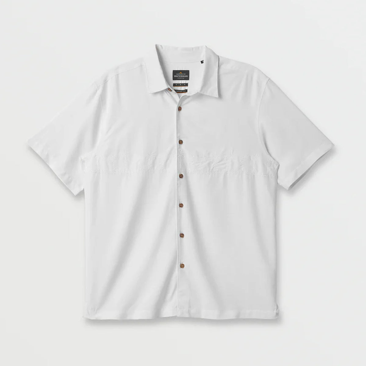 Quiksilver Waterman Tahiti Palms Men's S/S Dress Shirt - White