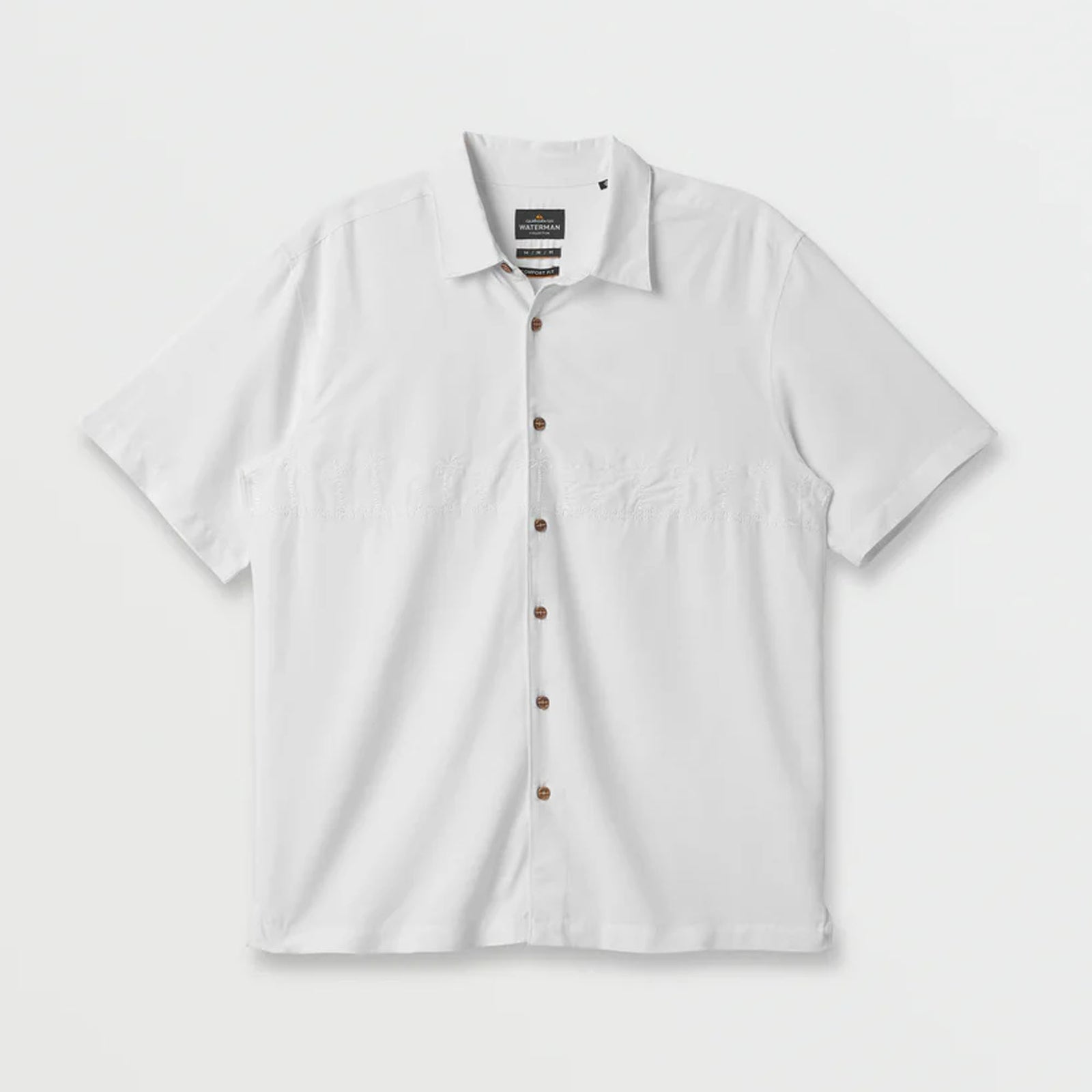Quiksilver Waterman Tahiti Palms Men's S/S Dress Shirt - White