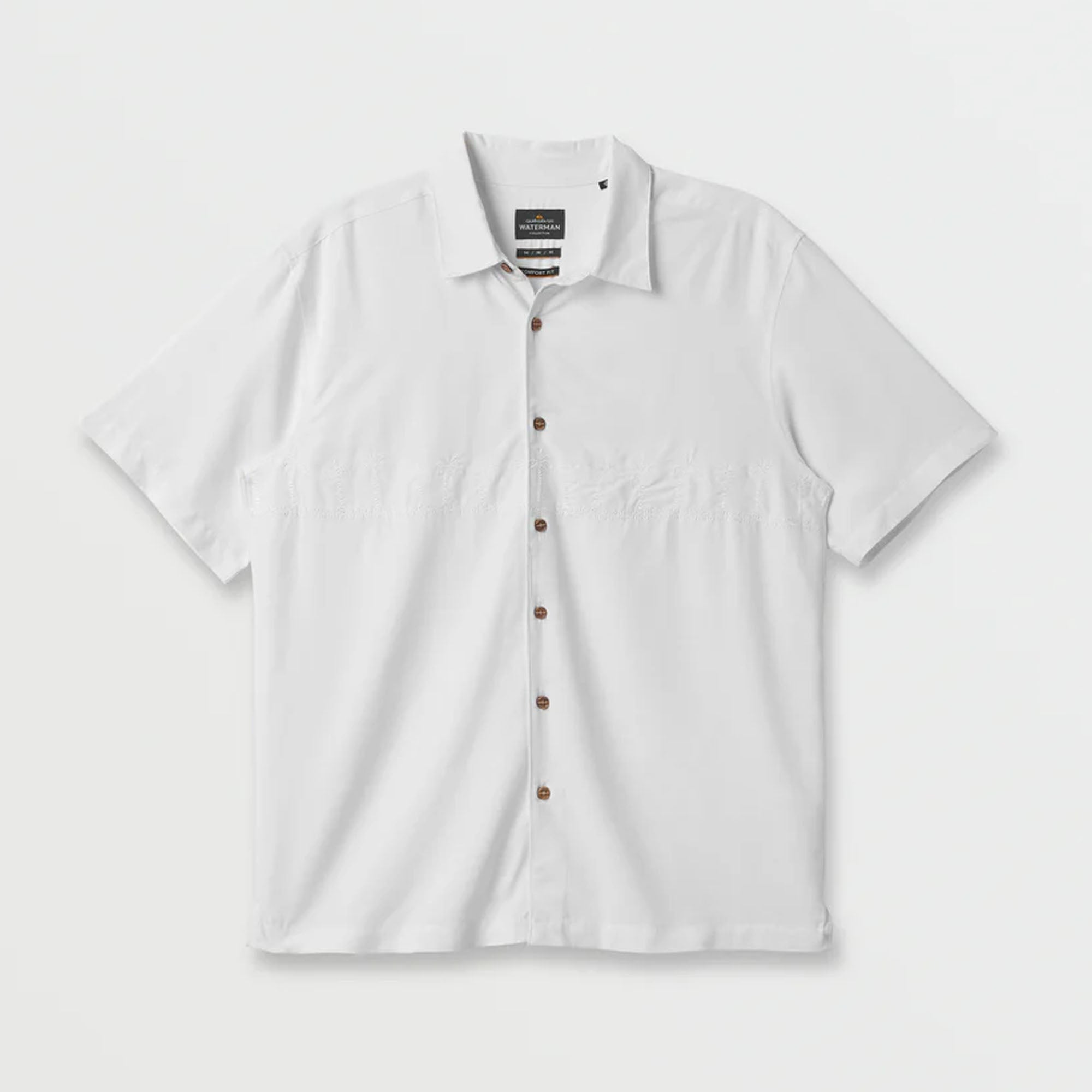 Quiksilver Waterman Tahiti Palms Men's S/S Dress Shirt - White