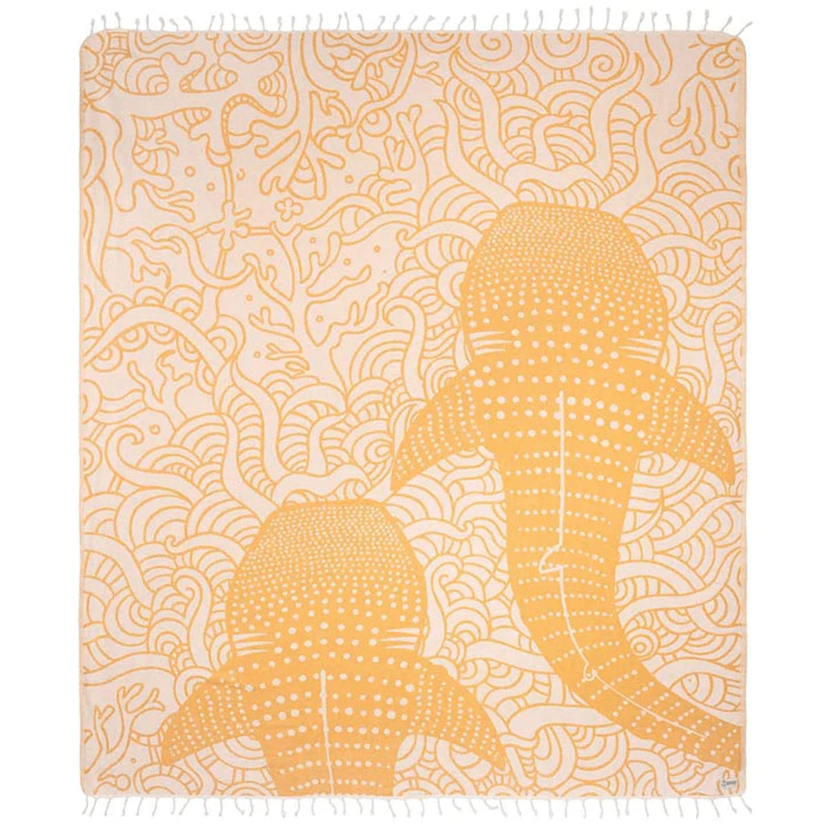 Sand Cloud Blue Whale Shark XL Beach Towel - Sunflower