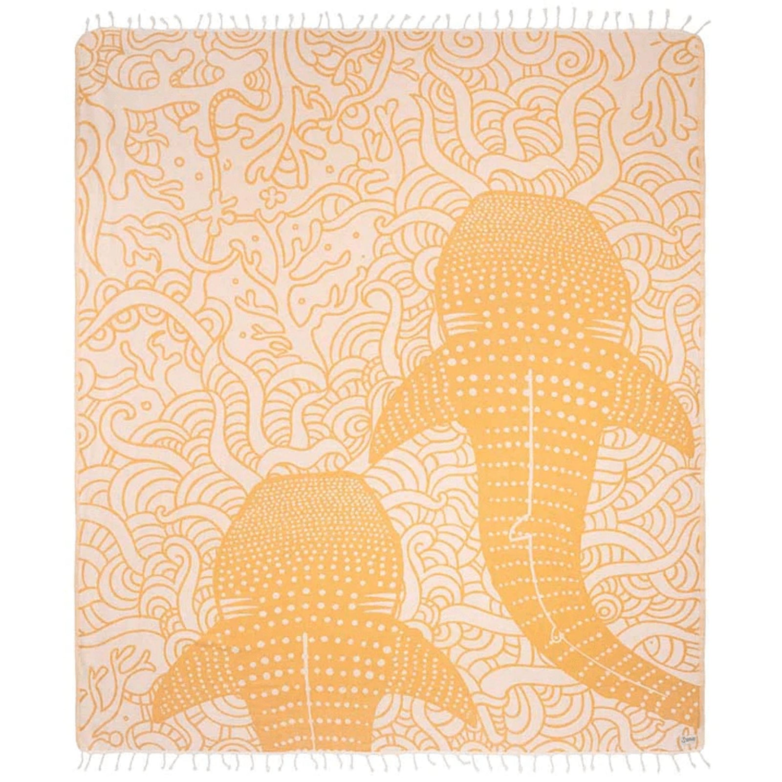 Sand Cloud Blue Whale Shark XL Beach Towel - Sunflower