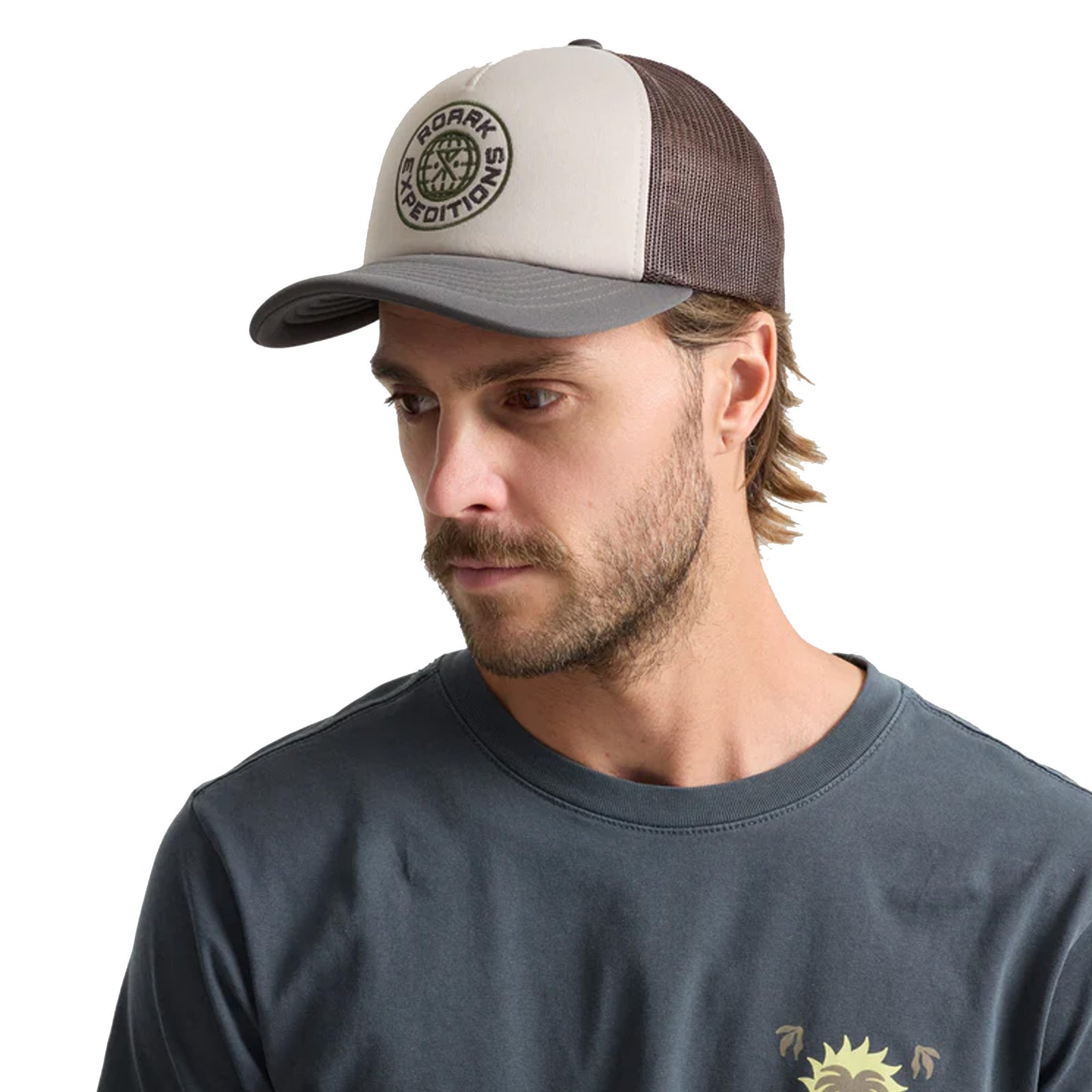 Roark Foam Trucker Global Snapback Men's Hat - Military