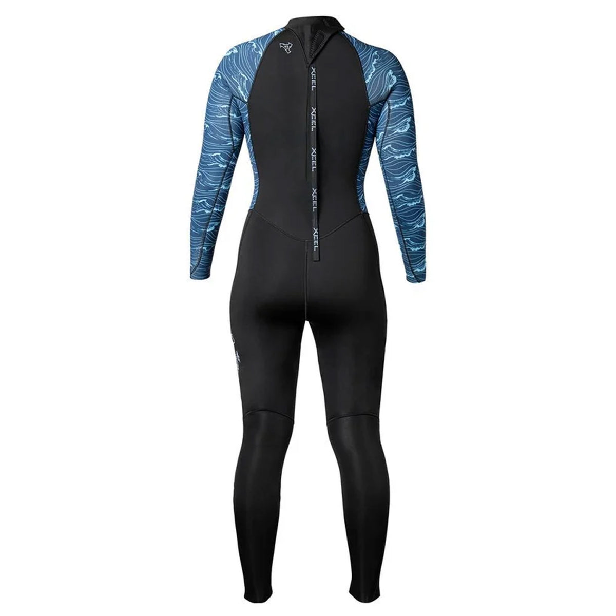Xcel Ocean Ramsey Water Inspired Axis 3/2mm Back-Zip Women's Fullsuit Wetsuit - Black/Blue Waves