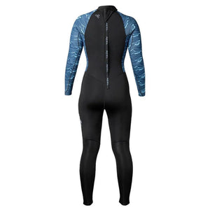 Xcel Ocean Ramsey Water Inspired Axis 3/2mm Back-Zip Women's Fullsuit Wetsuit - Black/Blue Waves