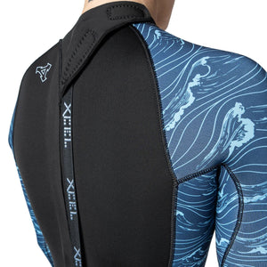 Xcel Ocean Ramsey Water Inspired Axis 3/2mm Back-Zip Women's Fullsuit Wetsuit - Black/Blue Waves
