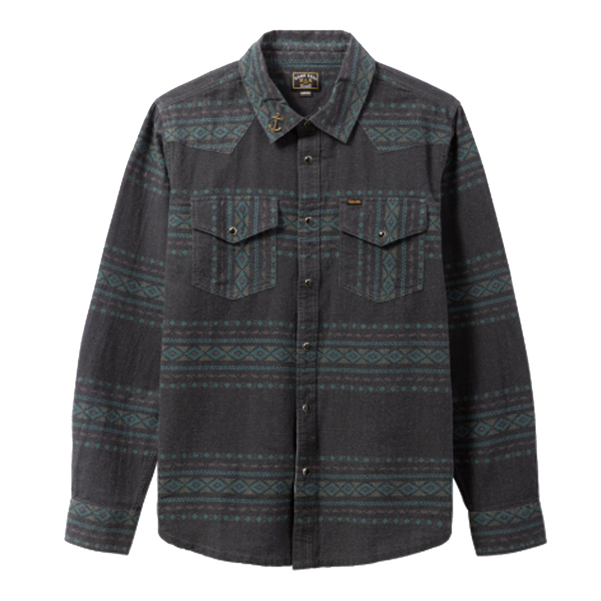 Dark Seas Austin Woven Men's L/S Flannel - Black