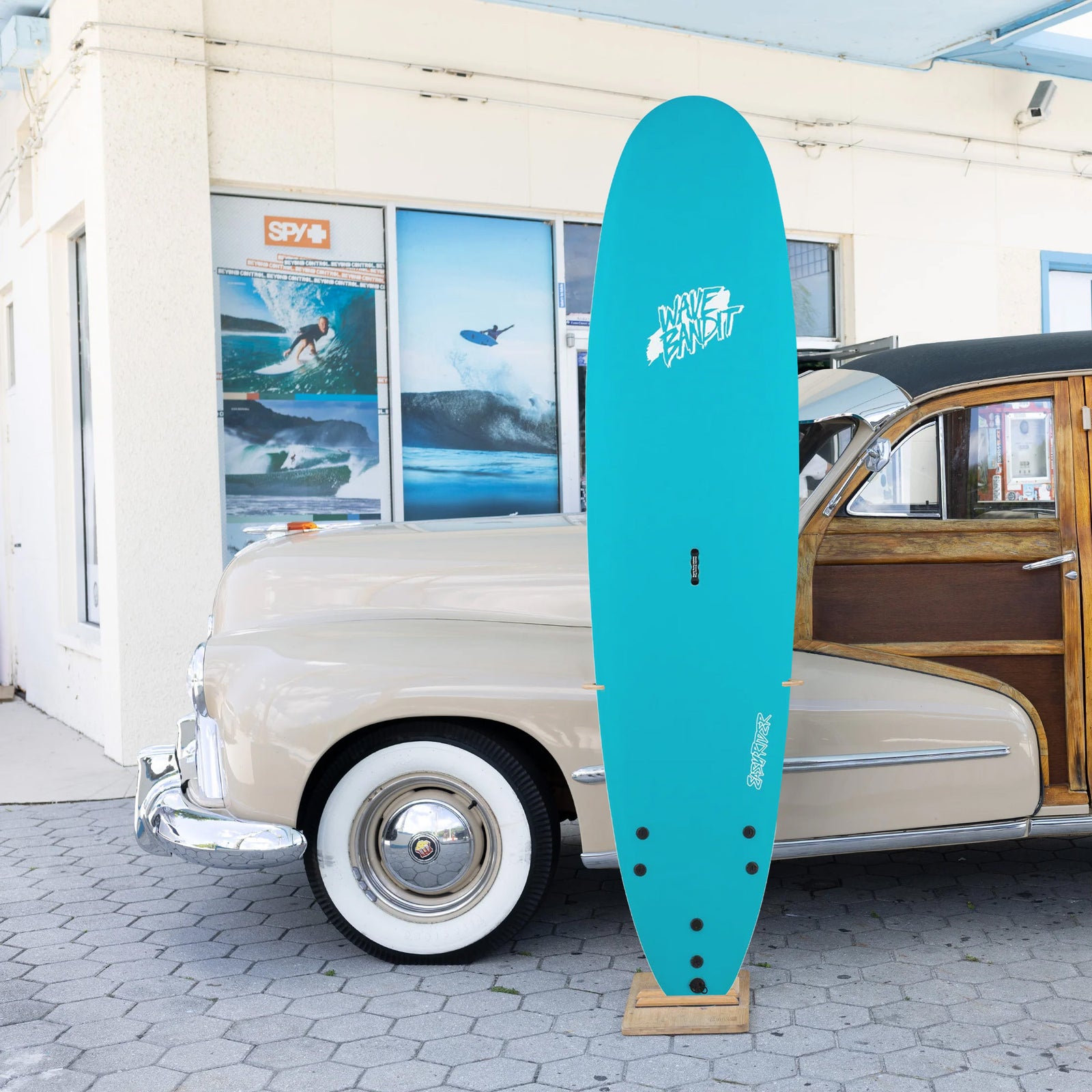 Catch Surf Wave Bandit EZ Rider 8'0 Soft Surfboard - Blue/White Bolts