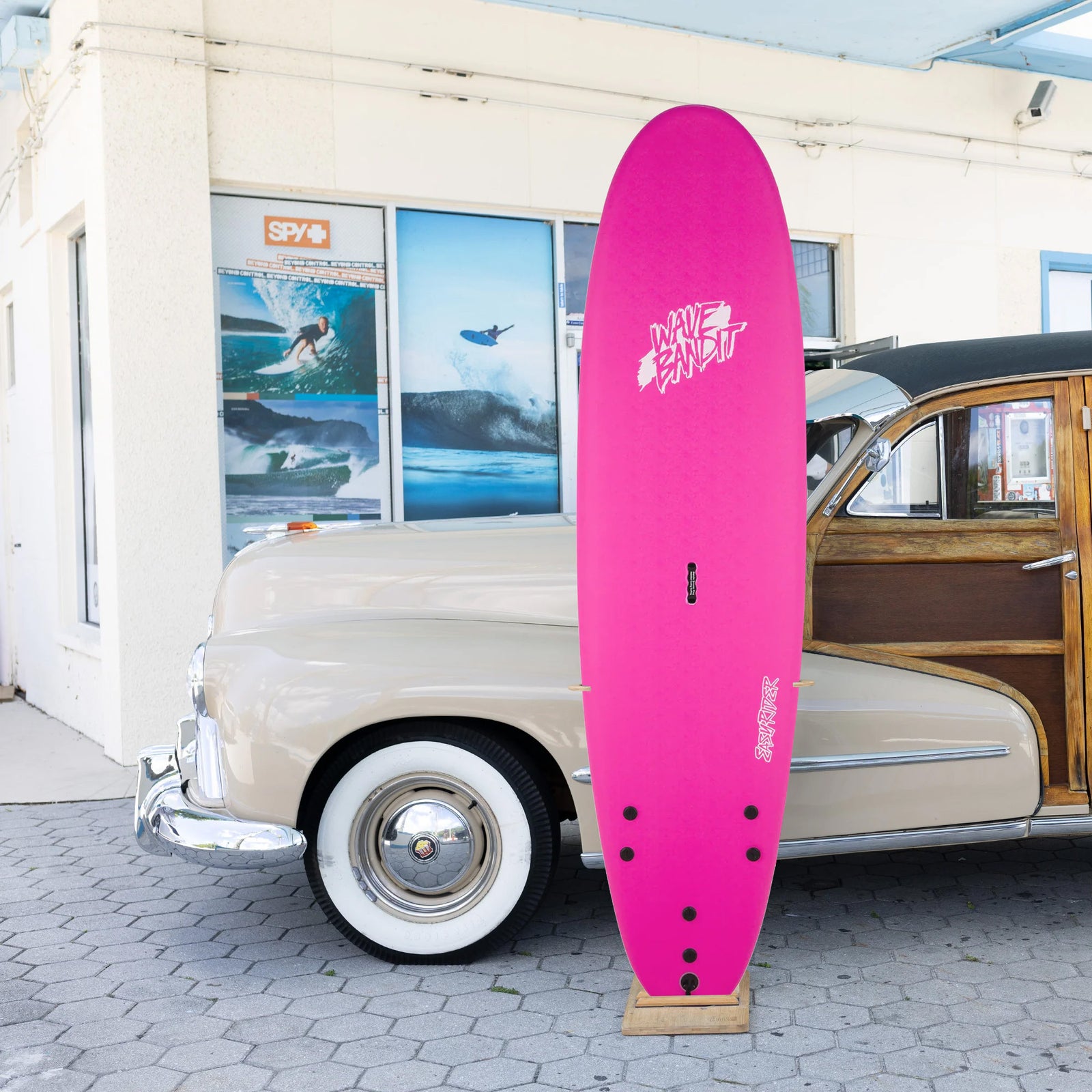 Catch Surf Wave Bandit EZ Rider 8'0 Soft Surfboard - Pink/White Bolts