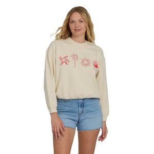 Billabong Treasure Clay Crew Women's L/S Sweater - White Cap